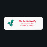 Étiquette Christmas Ivy Berries Adresse de retour<br><div class="desc">Profitez de nos étiquettes de Noël saints et joyeux.</div>
