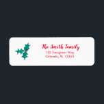 Étiquette Christmas Ivy Berries Adresse de retour<br><div class="desc">Profitez de nos étiquettes de Noël saints et joyeux.</div>