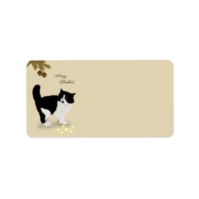 Étiquette Christmas Kitten (Devant)
