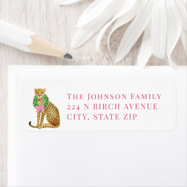 Étiquette Christmas Leopard (En situation)