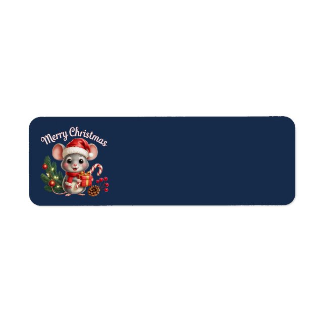 Étiquette Christmas Mouse Address Labels (Devant)
