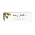 Étiquette Christmas Pine Cone Green Adresse de retour Label<br><div class="desc">Christmas Pine Cone Greenery Adresse de retour Label.</div>