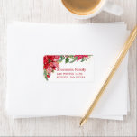 Étiquette Christmas Poinsettia Gold Splatter Adresse<br><div class="desc">Envoyez-moi un courriel à JMR._Designs@yahoo.com si vous avez besoin d'aide ou si vous avez des demandes spéciales.</div>