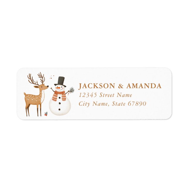 Étiquette Christmas Reindeer Return Address Labels (Devant)