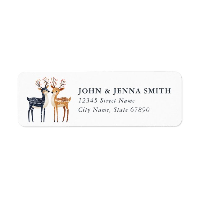 Étiquette Christmas Reindeer Return Address Labels (Devant)