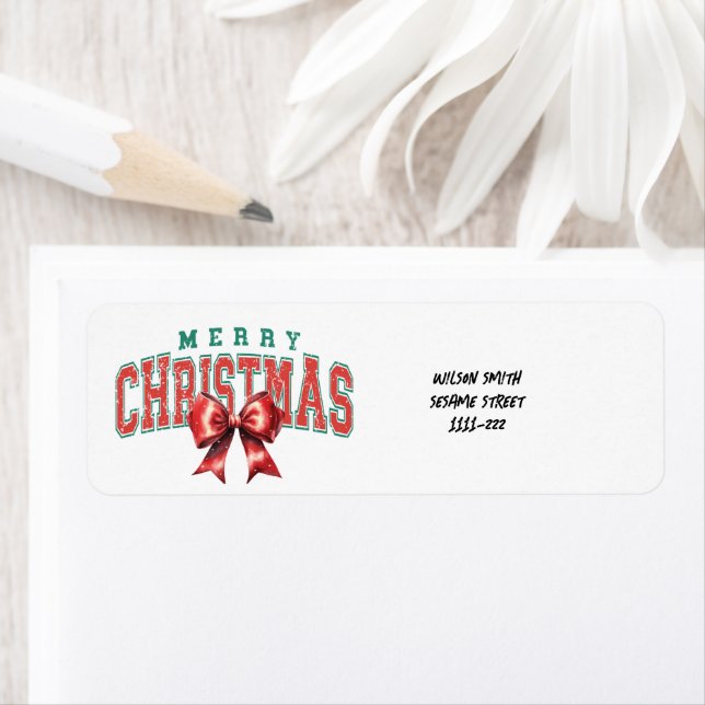 Étiquette Christmas Return Address Label (En situation)