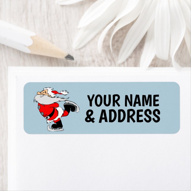 ÉTIQUETTE  CHRISTMAS SANTA CLAUS  RETURN ADDRESS LABELS (En situation)