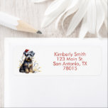 Étiquette Christmas Schnauzer Adresse de retour<br><div class="desc">Un adorable Schnauzer avec un chapeau de Père Noël orne ces étiquettes d'adresse de retour festives.</div>