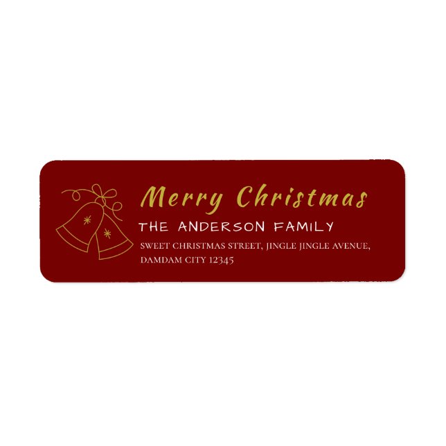 Étiquette Christmas Snowflakes Elegant Simple Return Address (Devant)