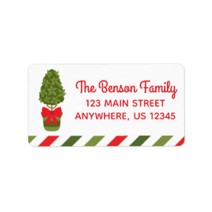 Étiquette Christmas Topiary Return Address Labels