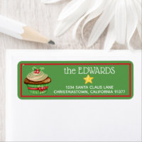 Christmas Treat Cupcake Adresse de retour Label