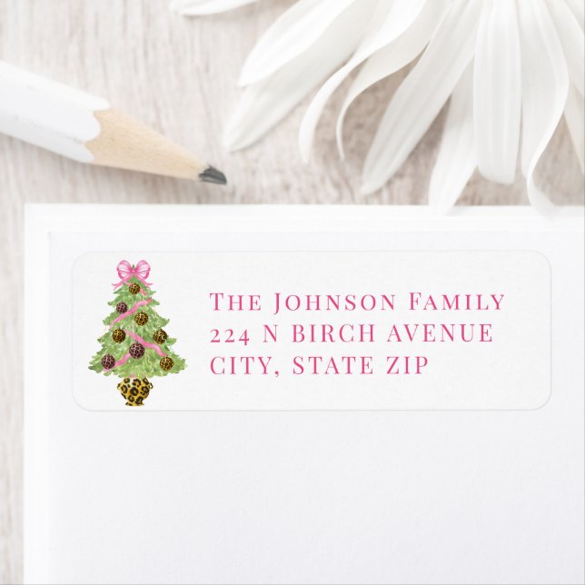 Étiquette Christmas Tree Leopard Ornament (En situation)