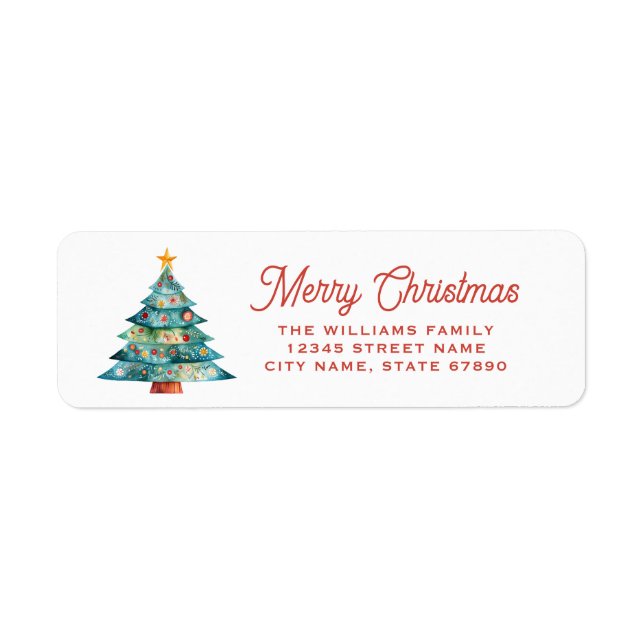 Étiquette Christmas Tree Return Address Labels (Devant)