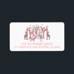 Étiquette Christmas Winter Animaux Holiday Return Adresse<br><div class="desc">Typographie de JOIE illustrée unique en son genre Vacances d'hiver de Noël animaux de vacances étiquette d'adresse de retour, Un collage unique de bois peint et animaux de fête safari. Rouge, bleu et gris sur blanc. Un type mignon et un spray de boughs. Faites de ce séjour un CHEERFUL !...</div>