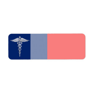Étiquette Chrome Comme Caduceus Symbole Médicale Ligue Décor