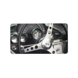 Étiquette Chrome volant de direction et gages noirs corvette