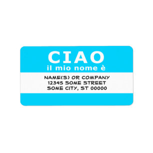Étiquette CIAO il mio nome est (bleu)