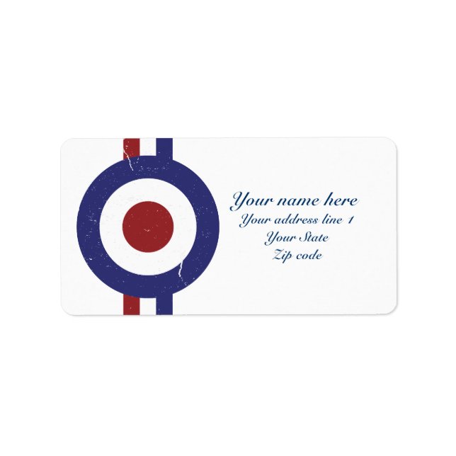 Étiquette Cible Mood déchargée et patinée (Devant)