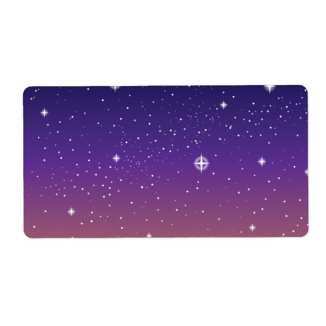 Étiquette Ciel de coucher du soleil de l'étoile violette et  (Devant)