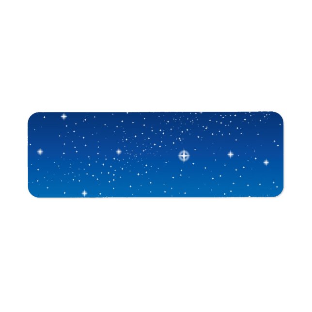 Étiquette Ciel nocturne étoilé bleu profond (Devant)