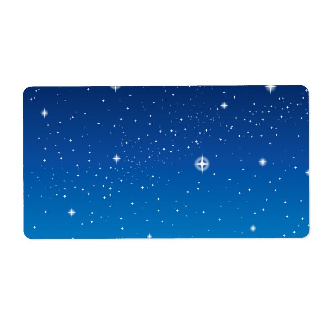 Étiquette Ciel nocturne étoilé bleu profond (Devant)