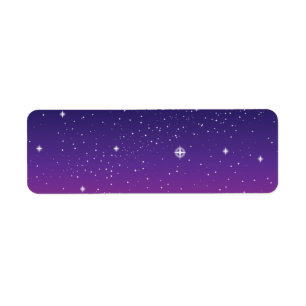 Étiquette Ciel nocturne étoilé violet foncé