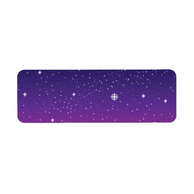 Étiquette Ciel nocturne étoilé violet foncé (Devant)