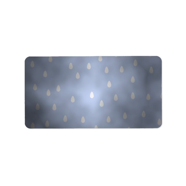 Étiquette Ciel orageux pluvieux. Gris et Bleu. (Devant)