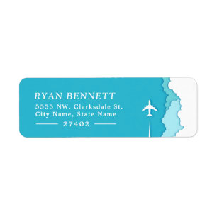 Étiquette Ciels conviviaux Adresse personnalisée Turquoise