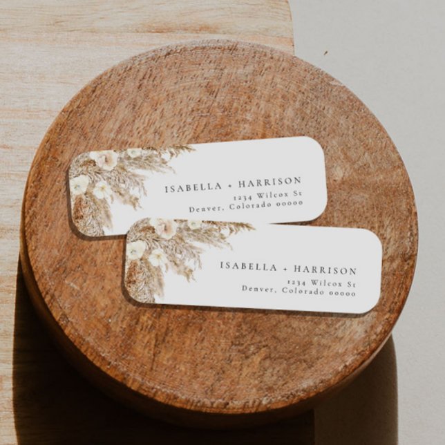 Étiquette CIERA Bohemian Pampas Grasse Adresse de retour (Créateur téléchargé)