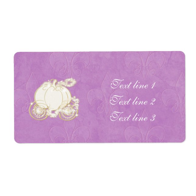 Étiquette Cinderella Gold Carriage Purple Princess Label (Devant)