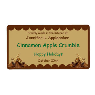 Étiquette Cinnamon Sticks Scalloped Edge Food