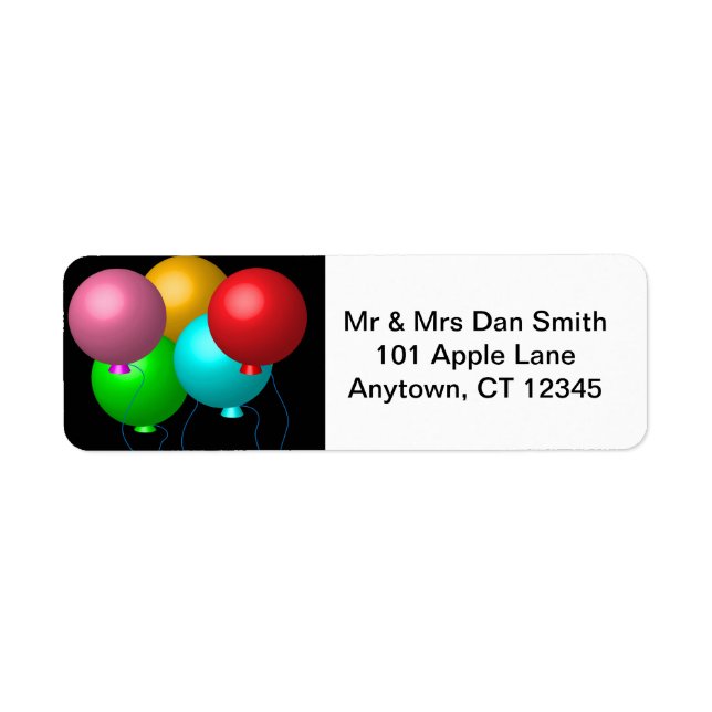 Étiquette Cinq ballons d'anniversaire (Devant)