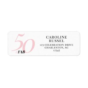 Étiquette Cinquante ans et Fabuleux Rose 50e Anniversaire