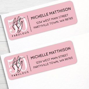Étiquette Cinquante Fantastique Rose Adresse de Retour pour