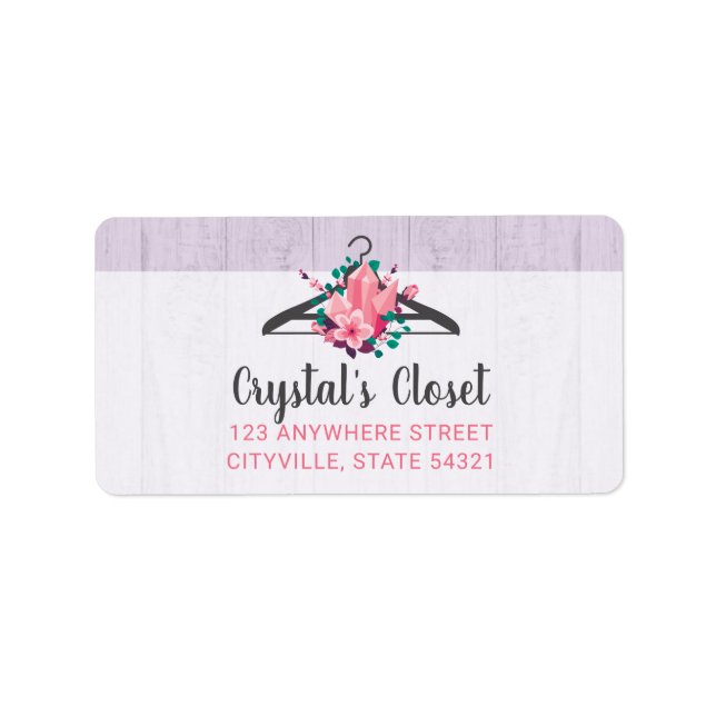 Étiquette Cintre Floral Bohème Armoire Mode Boutique de Vête (Devant)