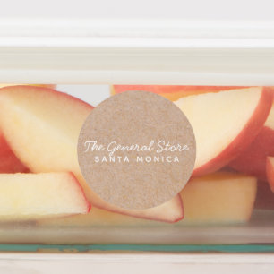 Étiquette circulaire Kraft simple et propre