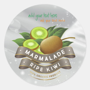 Étiquette circulaire Marmalade Ripe Kiwi Jam