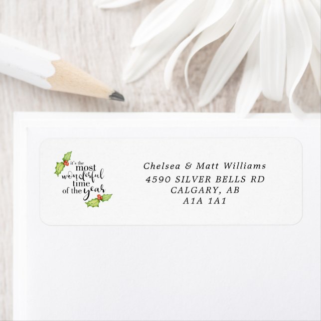 Étiquette Citation de Noël Temps le plus merveilleux (En situation)