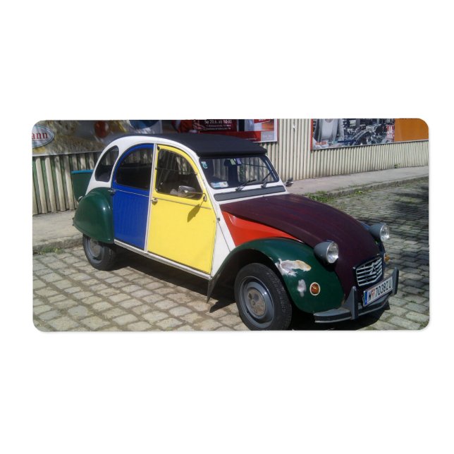 Étiquette Citroen coloré 2 CV (Devant)