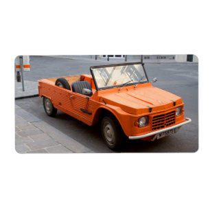 Étiquette Citroen orange Mehari