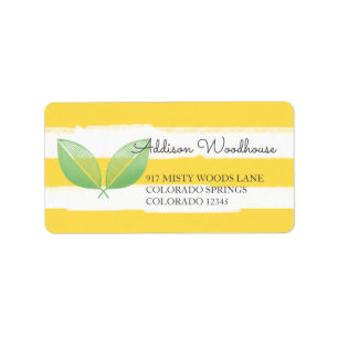 Étiquette Citron Feuille jaune et vert Personnalisé
