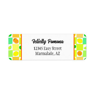 Étiquette Citron, Lime Orange Motif de fruits d'agrumes