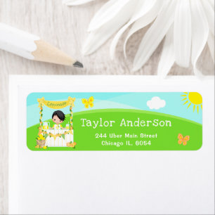 Étiquette Citronade Stand Birthday Black Hair Boy