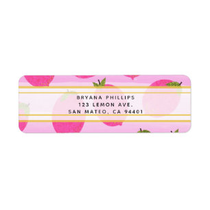Étiquette Citronnade Citrons Roses Eau De Fruits D'été Aquar
