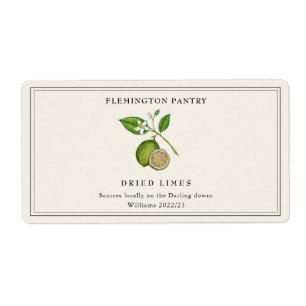 Étiquette Citrons secs de style vintage sur fond rectangulai