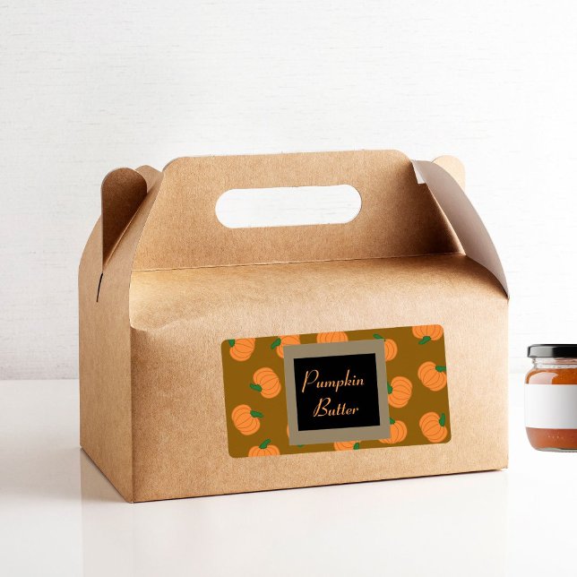 Étiquette Citrouille automne imprimer couleur neutre étiquet (Créateur téléchargé)