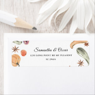 Étiquette Citrouille couleur d'aquarelle tendance   Vibes d'