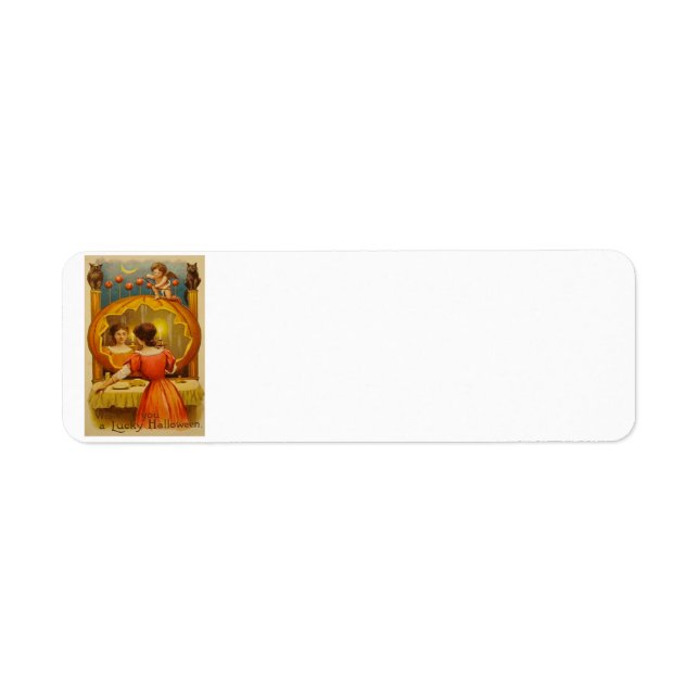 Étiquette Citrouille Hibou Pomme Cupidon Divination Chat Noi (Devant)