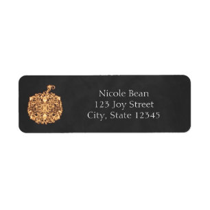 Étiquette Citrouille lumineuse orange filigrane Élégant Auto